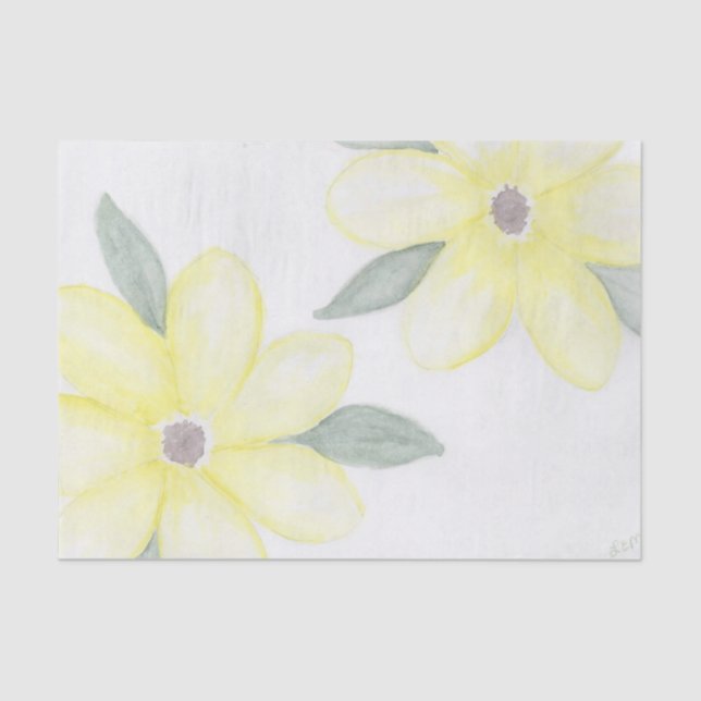 Papier Mousseline Fleurs jaunes (Recto)