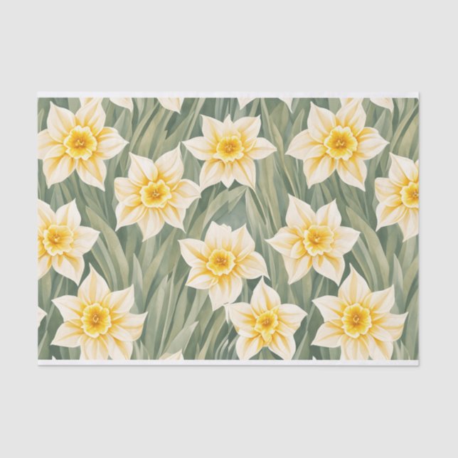 Papier Mousseline Fleurs jonquilles florales (Recto)