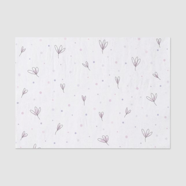 Papier Mousseline Fleurs Lilac (Recto)