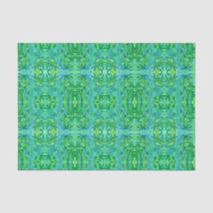 Papier Mousseline Fleurs Lupine Motif Bohème Arabesque Vert Ti