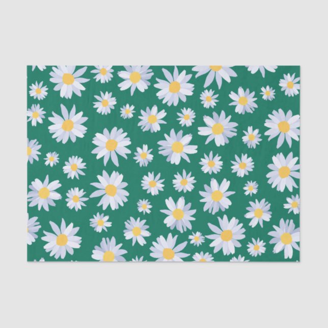 Papier Mousseline Fleurs marguerites blanches de classe design botan (Recto)