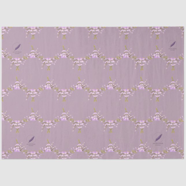 Papier Mousseline Fleurs mauve Mel Mae Schmidt Stationery (Recto)