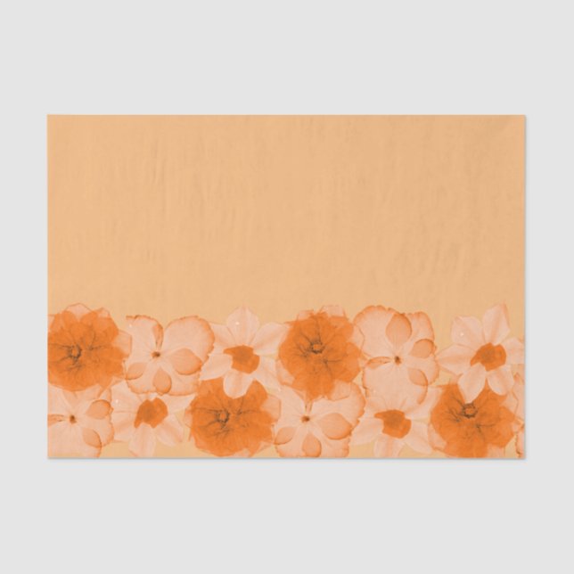 Papier Mousseline Fleurs orange (Recto)