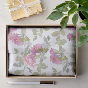 Papier Mousseline Fleurs Rose