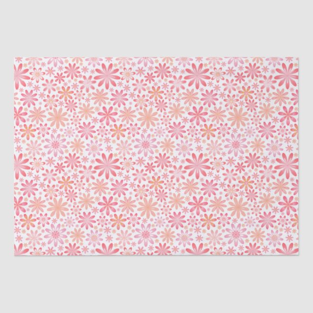 Papier Mousseline Fleurs roses (Recto)