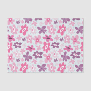 Papier Mousseline Fleurs roses mignonnes Motif Whimsical