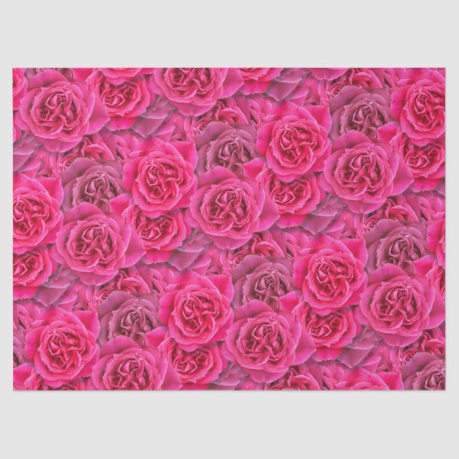 Papier Mousseline Fleurs Roses vives Fleur Motif sans couture rose f (Recto)