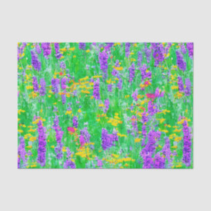 Papier Mousseline Fleurs sauvages d'été dans un champ vert