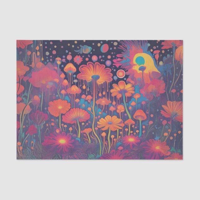 Papier Mousseline Fleurs super à couler Papier Tissu Découpage (Recto)