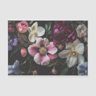 Papier Mousseline Fleurs sur meuble Arrière - plan noir Découpage