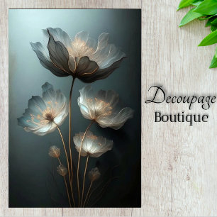 Papier Mousseline Fleurs Translucides Lumineuses en Découpage