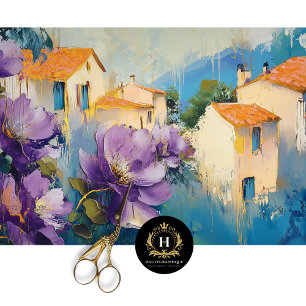 Papier Mousseline Fleurs Vintage French Riviera France Découpage 