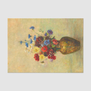 Papier Mousseline Fleurs vintages dans un vase (1910) par Odilon Red