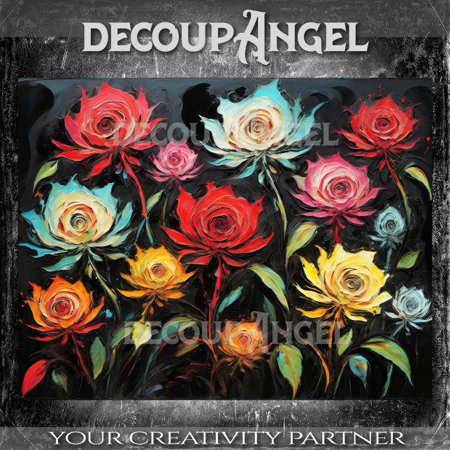 Papier Mousseline Fleurs vives dans l'art moderne -Découpage- (Créateur téléchargé)