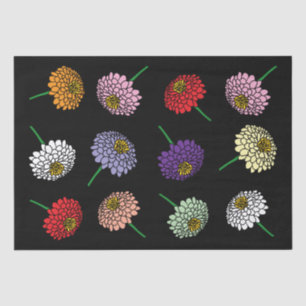 Papier Mousseline Fleurs Zinnia de couleur élégante dessin personnal
