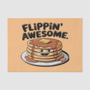 Papier Mousseline Flippin' Awesome Pancake Stack Drôle Petit Déjeune
