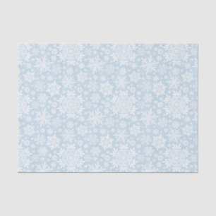 Papier Mousseline Flocon de neige blanc élégant (bleu givré)