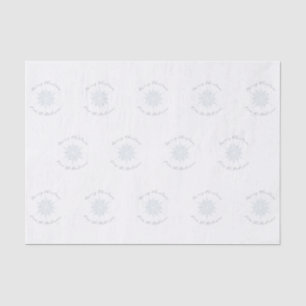 Papier Mousseline Flocon de neige bleu glace Joyeux Noël Nom de fami
