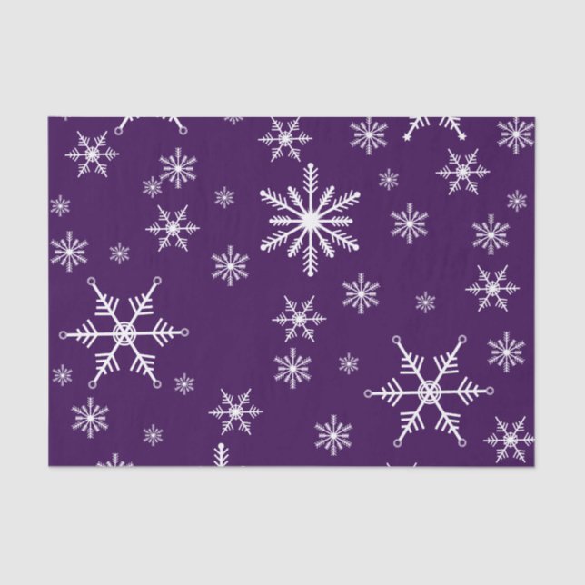 Papier Mousseline Flocon De Neige De Noël En Violet (Recto)