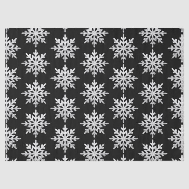Papier Mousseline Flocon de neige Parties scintillant en argent (Recto)