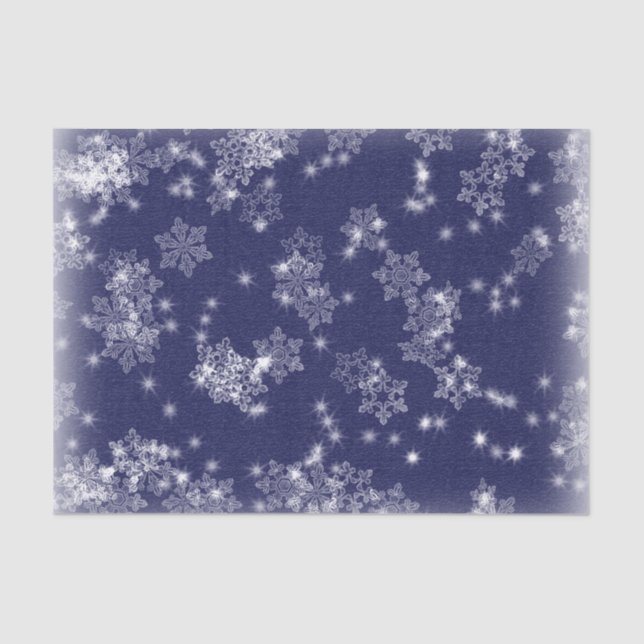 Papier Mousseline Flocons de neige contre un ciel nocturne (Recto)