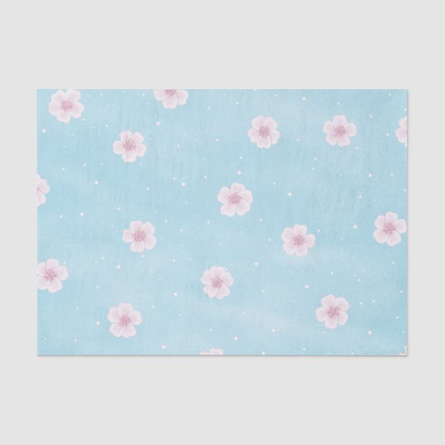 Papier Mousseline Floraison de fleurs de cerisiers japonais Sakura (Recto)