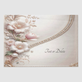 Papier Mousseline Floral and Pearl Embellishments Tissue Paper