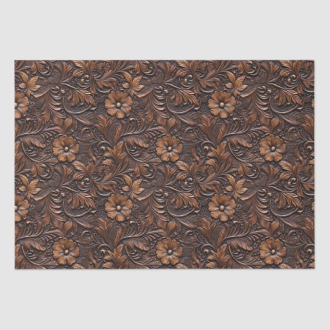 Papier Mousseline Floral Brown Cowgirl (Recto)