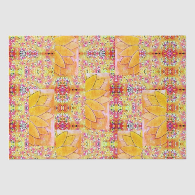 Papier Mousseline Floral coloré (Recto)
