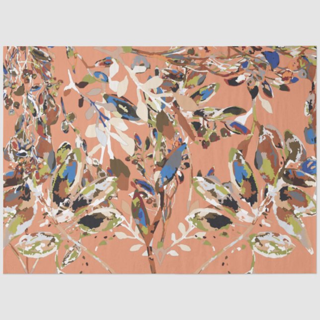 Papier Mousseline Floral d'aquarelle Feuille moderne (Recto)