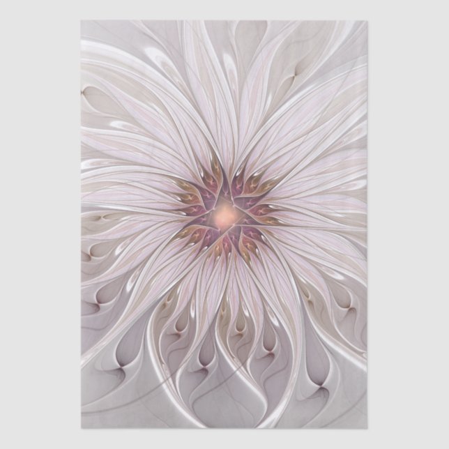 Papier Mousseline Floral Fantasy, Abstract Modern Pastel Flower (Recto)
