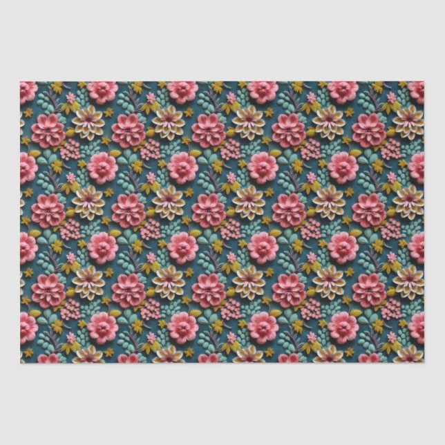 Papier Mousseline Floral incorporé (Recto)