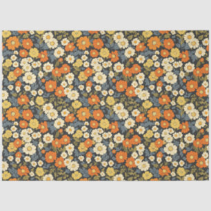 Papier Mousseline Floral orange et marguerite jaune d'inspiration vi