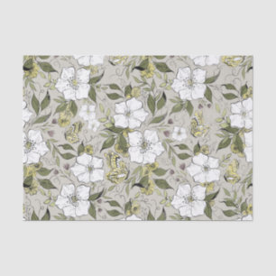 Papier Mousseline Floral papillon