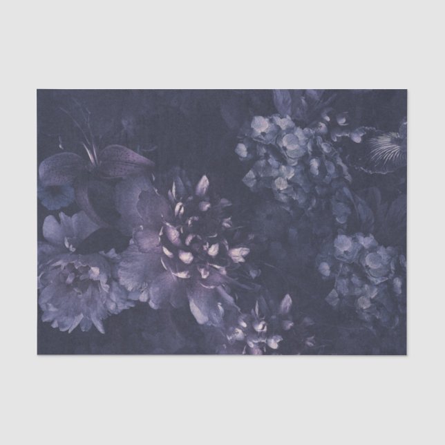Papier Mousseline Floral pourpre hollandais (Recto)
