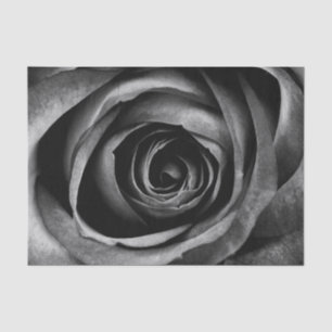 Papier Mousseline Floral Rose noir Vintage décoratif