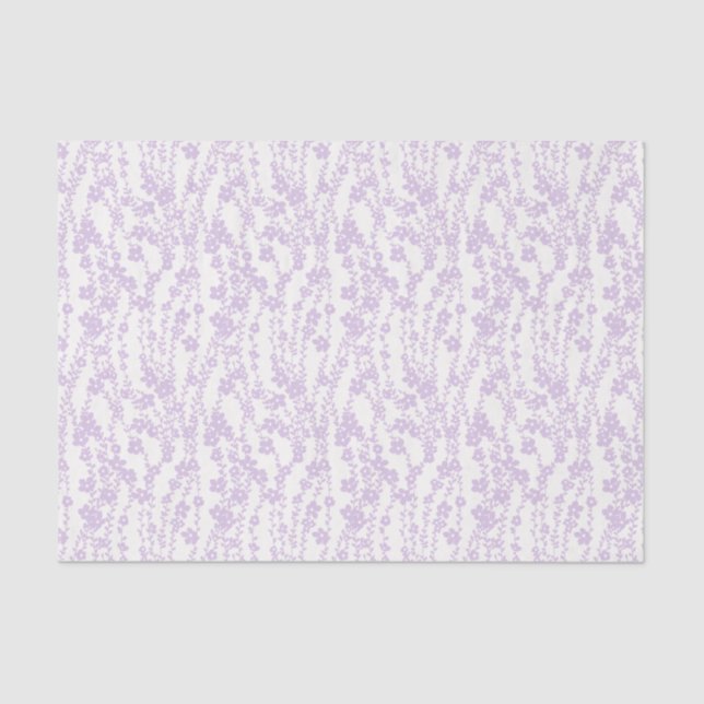 Papier Mousseline Floral Vines (Ivory - Lavender) (Recto)