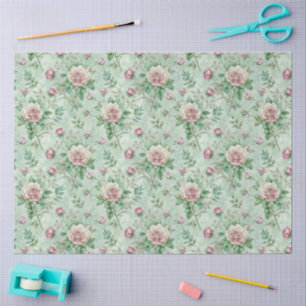 Papier Mousseline Florales d'aquarelle vintages pour découpage