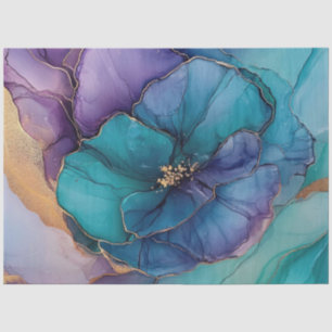 Papier Mousseline Flore bleue dans la série d'encre d'alcool Concept