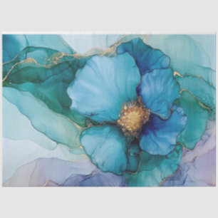 Papier Mousseline Flore bleue dans la série d'encre d'alcool Design