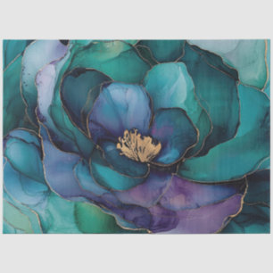 Papier Mousseline Flore bleue dans la série d'encre d'alcool Design