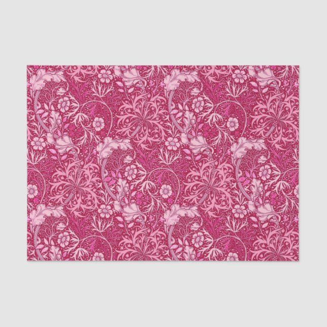 Papier Mousseline Flore d'algues de style Art nouveau, rose de Fuchs (Recto)