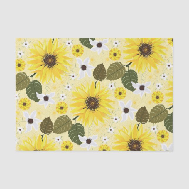 Papier Mousseline Flore de tournesol (Recto)