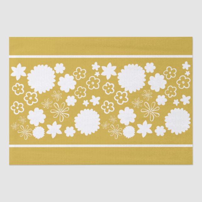 Papier Mousseline Flore d'or modèle de fête Découpage (Recto)