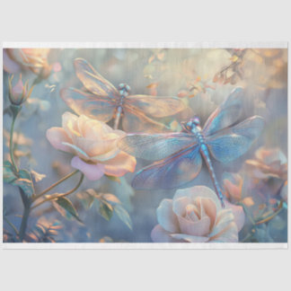 Papier Mousseline Flore Dragonfly Pastel Ethereal Whimsal