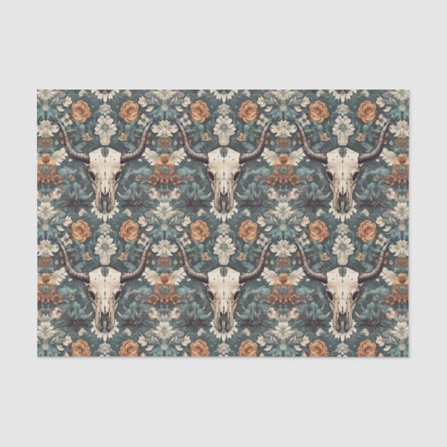 Papier Mousseline Flore du crâne du Boho occidental (Recto)