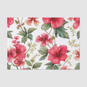 Papier Mousseline Flore Modèle Hibiscus Fleurs