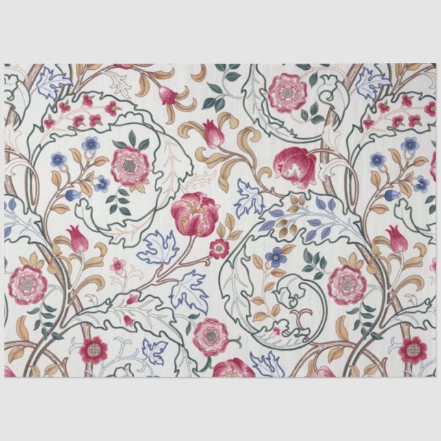 Papier Mousseline Flore, motifs floraux, William Morris (Recto)