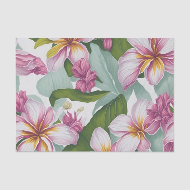 Papier Mousseline Flore Plumeria (Recto)