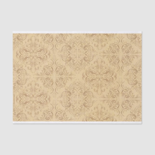 Papier Mousseline Flore Renaissance antique (Recto)